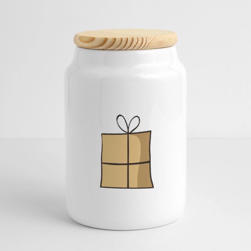 presente 3 Biscottiera con coperchio in legno