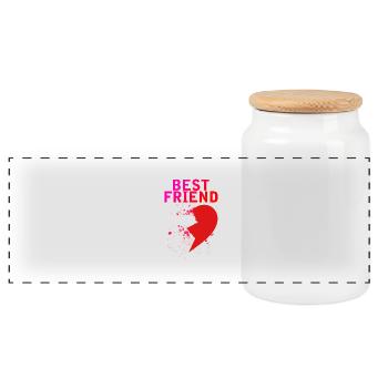 BF Heart (Droite) - Boîte à biscuits avec couvercle en bois - blanc - Devant