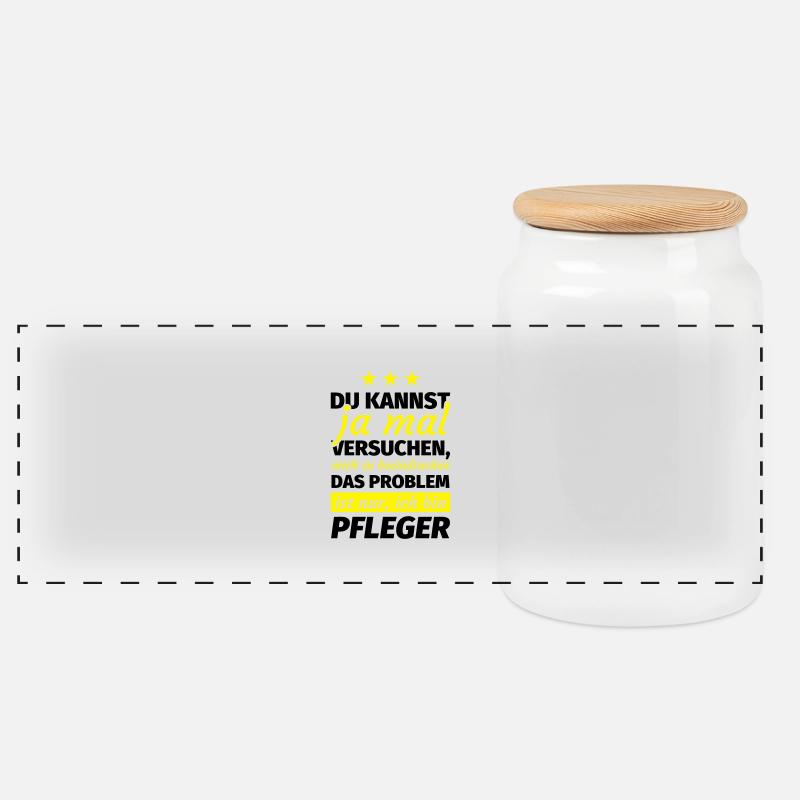 Pfleger Geschenk - Panorama Keksdose mit Holzdeckel - Weiß