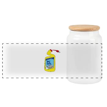 PC Duck - Panoramic Cookie Jar with Wooden Lid - white - Front