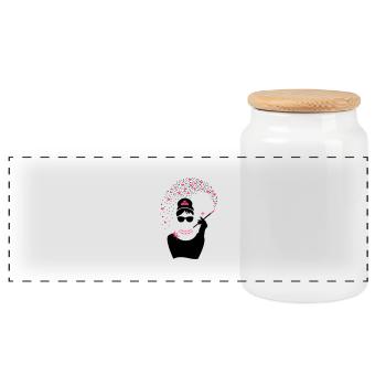 Fille de diamant - Princesse Bijoux - Bijoux - Boîte à biscuits avec couvercle en bois - blanc - Devant