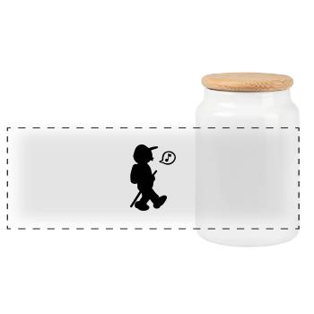 marcheur - Boîte à biscuits avec couvercle en bois - blanc - Devant