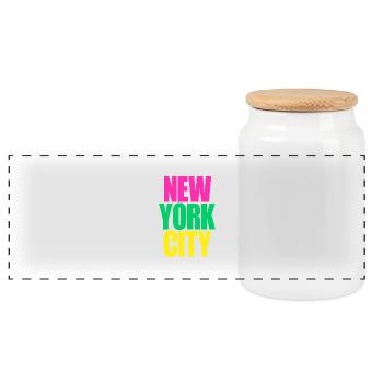 New York City Farben - Panorama Keksdose mit Holzdeckel - Weiß - Vorne