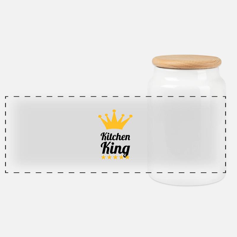 Kitchen King - Panorama Keksdose mit Holzdeckel - Weiß