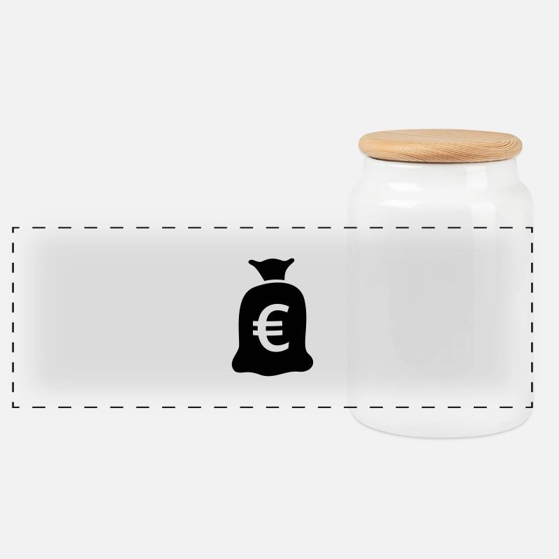 Euro Millionär - Panorama Keksdose mit Holzdeckel - Weiß