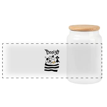 Breizh Bretagne - Boîte à biscuits avec couvercle en bois - blanc - Devant