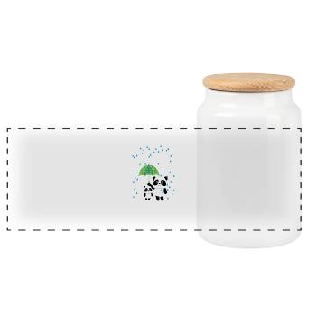Bester großer Bruder Panda Geschwister Jungs - Panorama Keksdose mit Holzdeckel - Weiß - Vorne