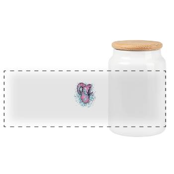 Bélier Signe Spirituel - Boîte à biscuits avec couvercle en bois - blanc - Devant