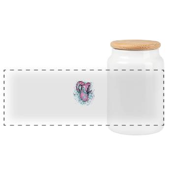 Signe du zodiaque Bélier - Boîte à biscuits avec couvercle en bois - blanc - Devant