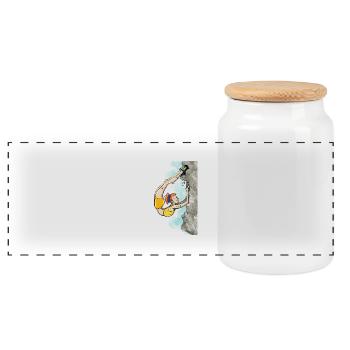 Grimpeur flexible - Boîte à biscuits avec couvercle en bois - blanc - Devant