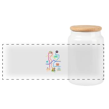 Play street UBahn children's back massage play street - Panoramic Cookie Jar with Wooden Lid - white - Front