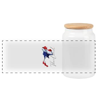 Drapeau de la Thaïlande sur la carte de la Thaïlande FR - Boîte à biscuits avec couvercle en bois - blanc - Devant