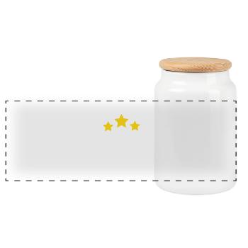 9 Year Star - 9th Anniversary Gift - Panoramic Cookie Jar with Wooden Lid - white - Front