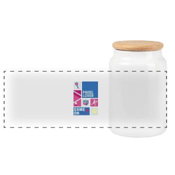 Padel lover - Panoramic Cookie Jar with Wooden Lid - white - Front