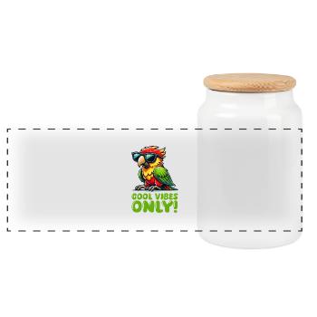 Lunettes de soleil perroquet Bande dessinée - Boîte à biscuits avec couvercle en bois - blanc - Devant