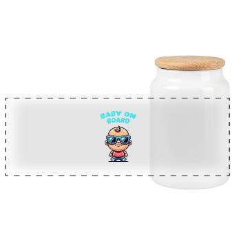 baby comic sonnenbrille - Panorama Keksdose mit Holzdeckel - Weiß - Vorne