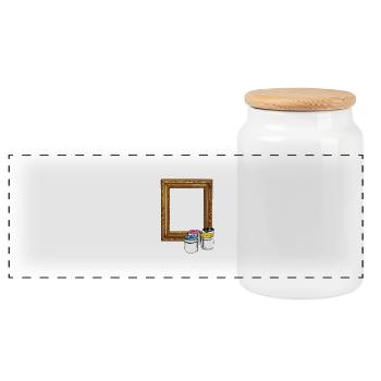 Cadre photo // Motif de coloriage // Enfants - Boîte à biscuits avec couvercle en bois - blanc - Devant