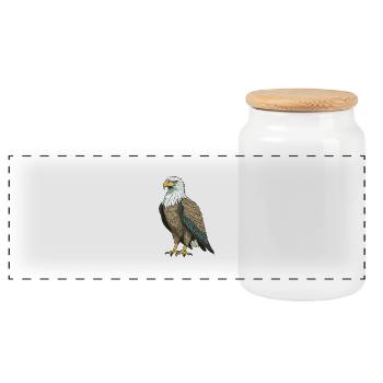 Animal aigle - Boîte à biscuits avec couvercle en bois - blanc - Devant