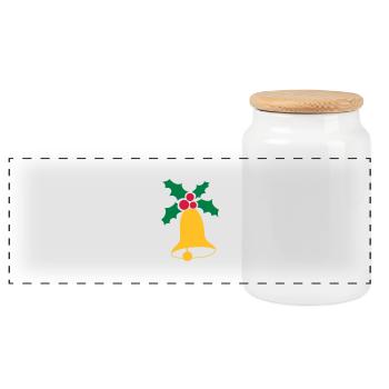 Cloches de Noël - Boîte à biscuits avec couvercle en bois - blanc - Devant