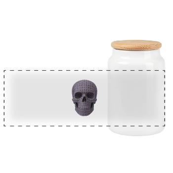 Viking Runen Skull - Panorama Keksdose mit Holzdeckel - Weiß - Vorne