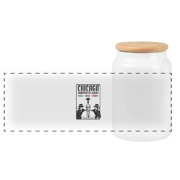 Der Pate von Chicago - Panorama Keksdose mit Holzdeckel - Weiß - Vorne