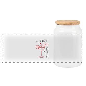 U need a drink Shirt - Panoramic Cookie Jar with Wooden Lid - white - Front