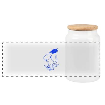 Octopus High School Graduation Passed College - Panoramic Cookie Jar with Wooden Lid - white - Front