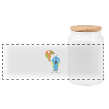 Don't Talk to Me Birds - Panoramic Cookie Jar with Wooden Lid - white - Front