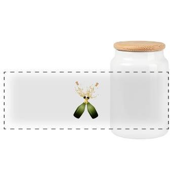 Two bottles of sparkling wine – for New Year's Eve & Party - Panoramic Cookie Jar with Wooden Lid - white - Front