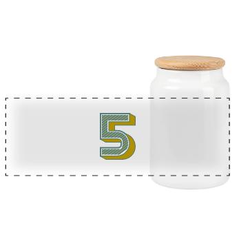 5. 5 YEARS. 5th ANNIVERSARY. 5 YEAR ANNIVERSARY - Panoramic Cookie Jar with Wooden Lid - white - Front