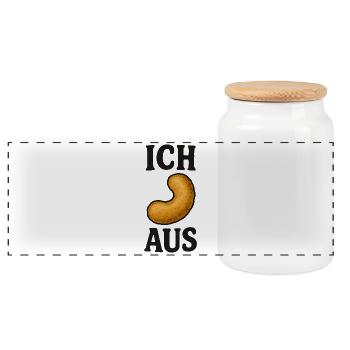 Ich Flip Aus Erdnuss Flips Spruch - Panorama Keksdose mit Holzdeckel - Weiß - Vorne