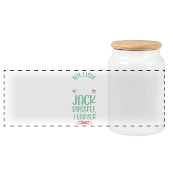 J’adore mon Jack Russell Terrier - Boîte à biscuits avec couvercle en bois - blanc - Devant