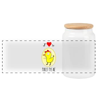 j'aime le poulet pas né - Boîte à biscuits avec couvercle en bois - blanc - Devant