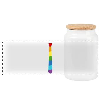 Rainbow Tie - Flag - Flag - Gay Pride - Panoramic Cookie Jar with Wooden Lid - white - Front
