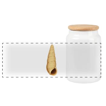 palourde Illustration - Boîte à biscuits avec couvercle en bois - blanc - Devant