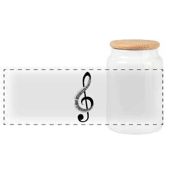 clef - Boîte à biscuits avec couvercle en bois - blanc - Devant