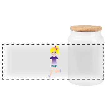 coureur courir course jogger le jogging sprinter45 - Boîte à biscuits avec couvercle en bois - blanc - Devant