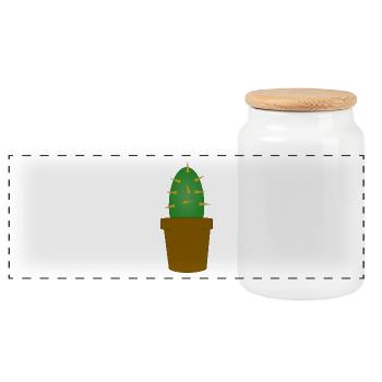 cactus kaktus kakteen cacti mexico mexiko31 - Panorama Keksdose mit Holzdeckel - Weiß - Vorne