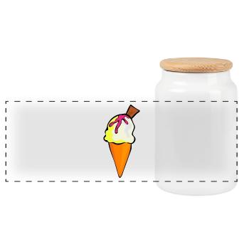eis eiscreme restaurant ice cream sundae17 - Panorama Keksdose mit Holzdeckel - Weiß - Vorne