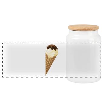 eis eiscreme restaurant ice cream sundae25 - Panorama Keksdose mit Holzdeckel - Weiß - Vorne