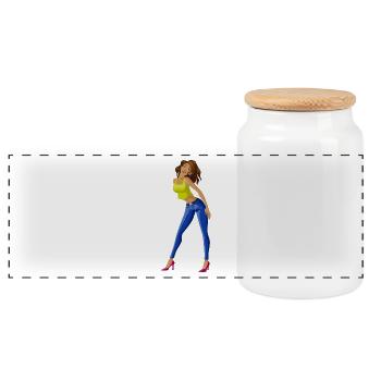 ballerina ballet dance dancer dance dancer yoga60 - Panoramic Cookie Jar with Wooden Lid - white - Front