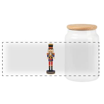 Casse-noisette batteur - Boîte à biscuits avec couvercle en bois - blanc - Devant