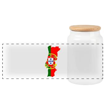 Carte du drapeau du Portugal - Boîte à biscuits avec couvercle en bois - blanc - Devant
