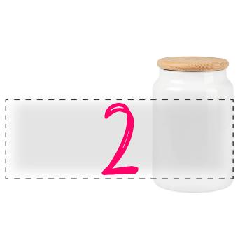 2 YEARS. 2ND ANNIVERSARY. BIRTHDAY 2 YEARS. 2 - Panoramic Cookie Jar with Wooden Lid - white - Front