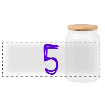 5 YEARS. 5TH ANNIVERSARY. BIRTHDAY 5 YEARS. 5 - Panoramic Cookie Jar with Wooden Lid - white - Front