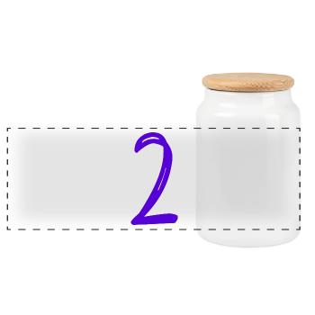 2 YEARS. 2ND ANNIVERSARY. BIRTHDAY 2 YEARS. 2 - Panoramic Cookie Jar with Wooden Lid - white - Front