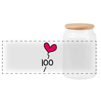 100 ANS. 100e ANNIVERSAIRE. ANNIVERSAIRE 100 ANS. - Boîte à biscuits avec couvercle en bois - blanc - Devant