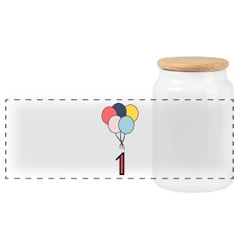 1. 1 JAHR. 1-JÄHRIGES JUBILÄUM. GEBURTSTAG 1 JAHR. EINS - Panorama Keksdose mit Holzdeckel - Weiß - Vorne