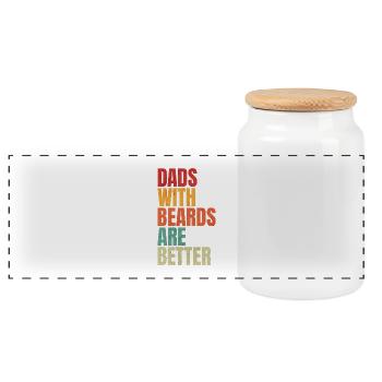 Les papas avec des barbes sont meilleurs mode paternité drôle - Boîte à biscuits avec couvercle en bois - blanc - Devant
