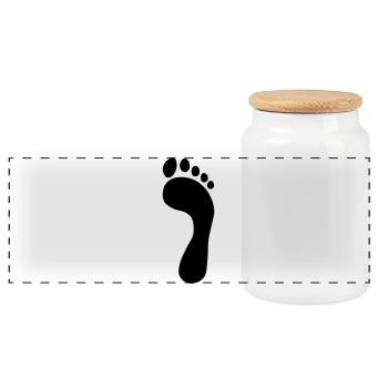 Pied - Boîte à biscuits avec couvercle en bois - blanc - Devant